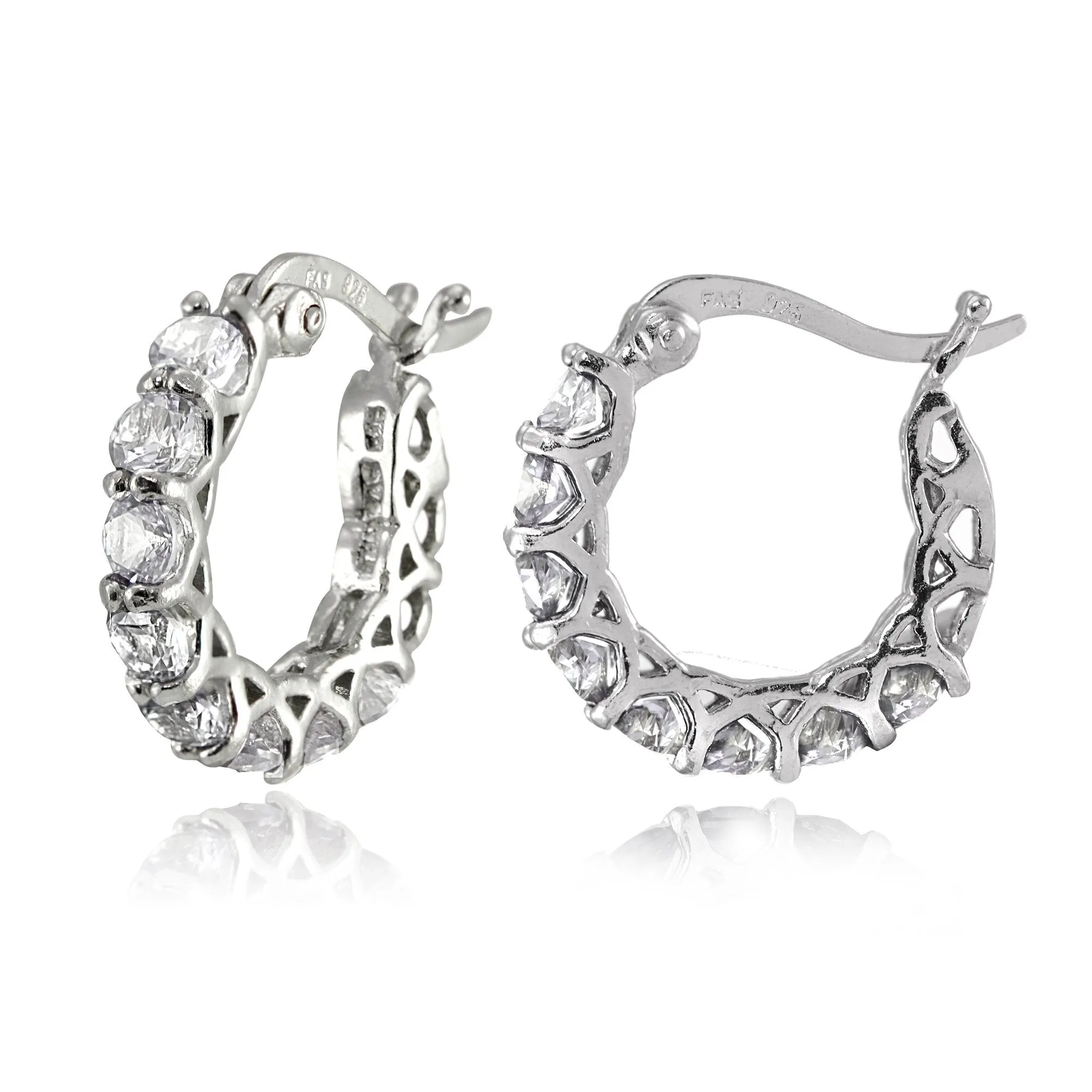 4.00 CT Austrian Crystal 1" French Lock Hoop Earring