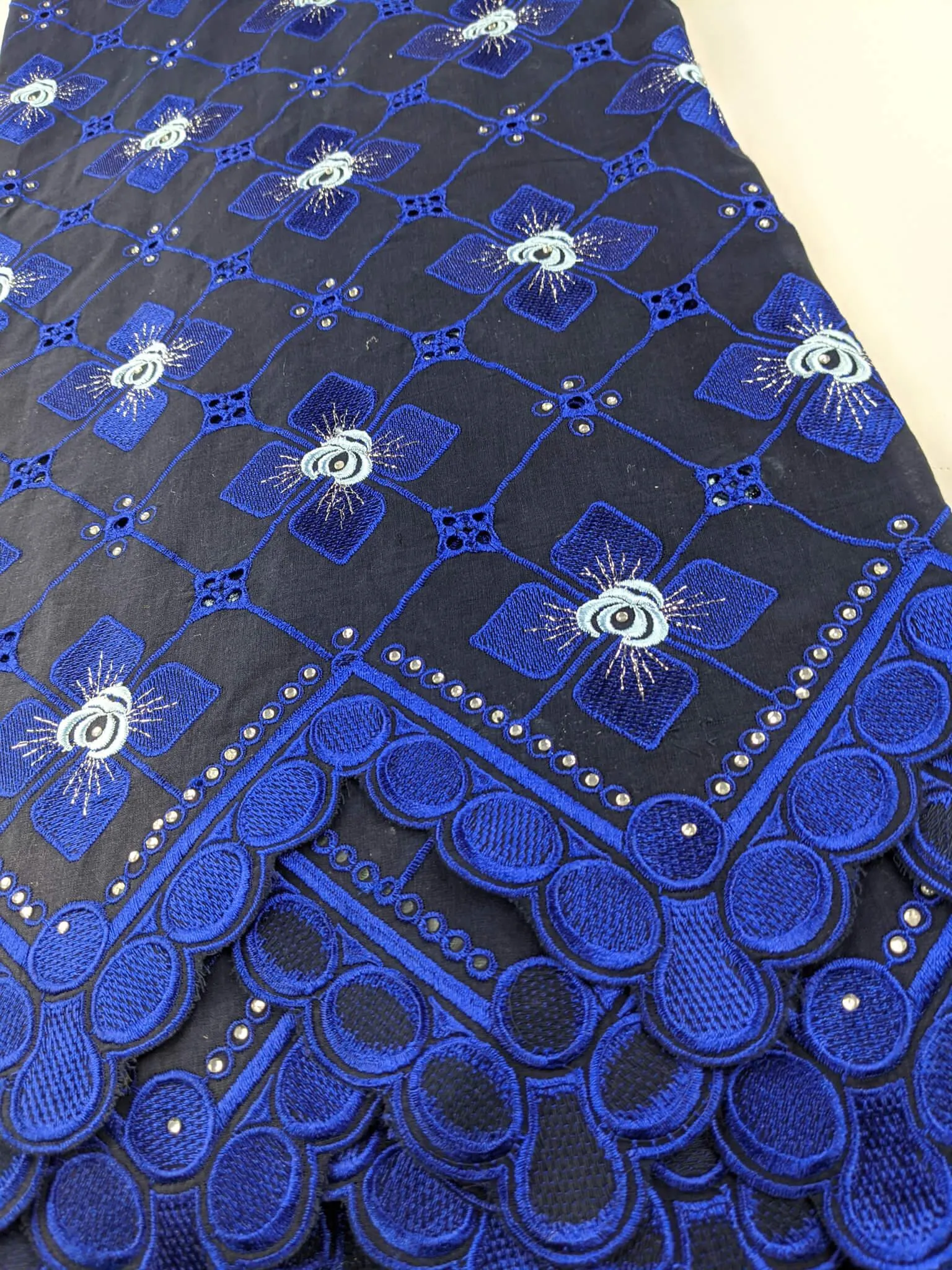 Black & Blue Cotton Lace .