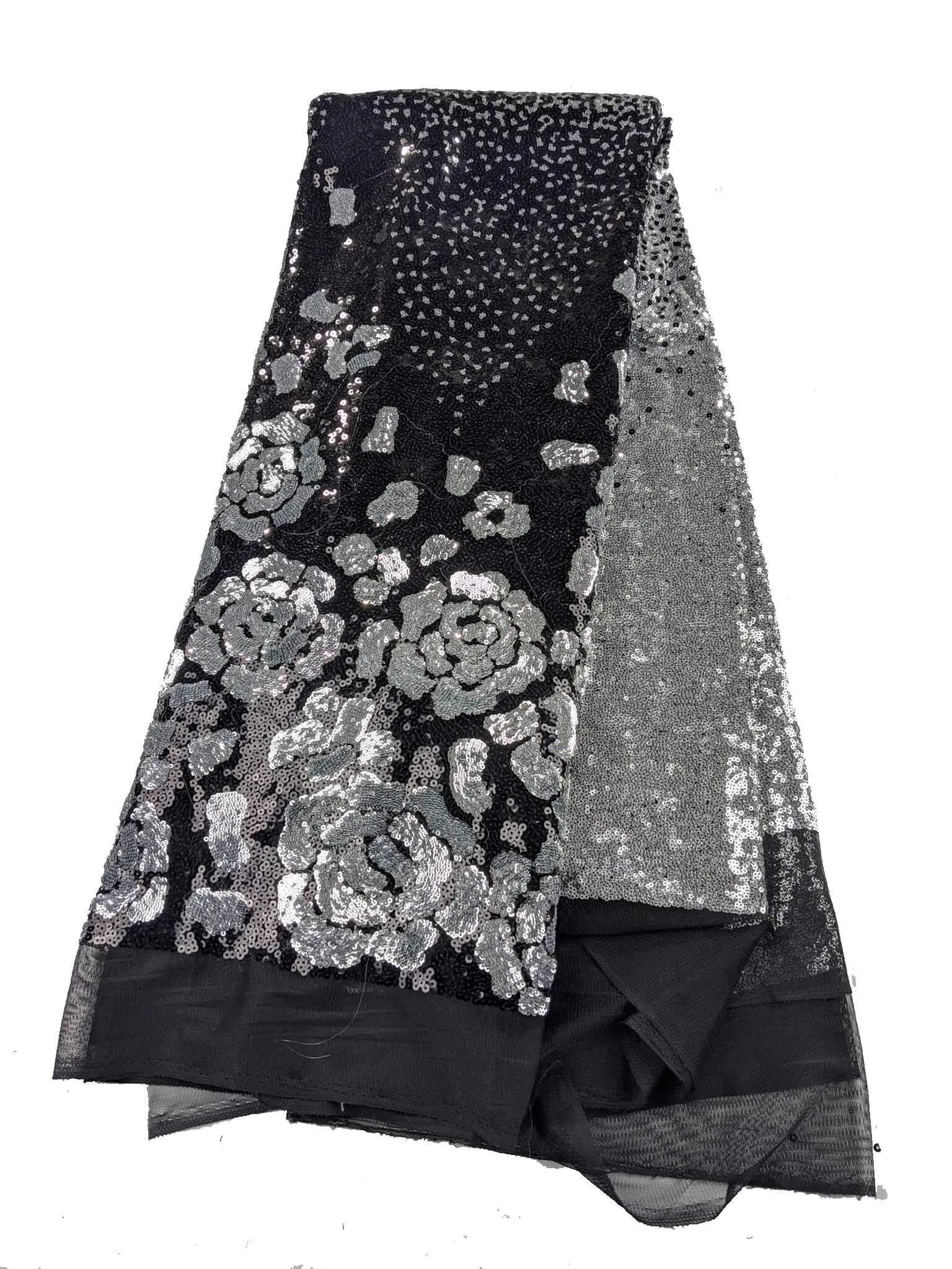 Black & Silver Sequence Lace