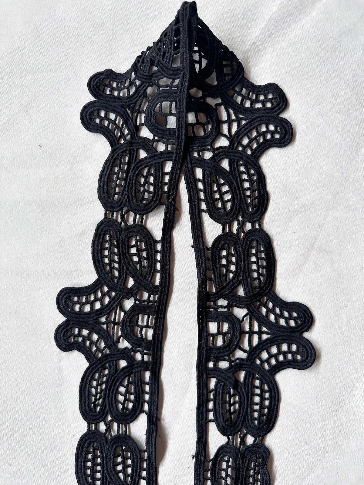 Black Victorian Heavy Embroidered Eyelet Trim