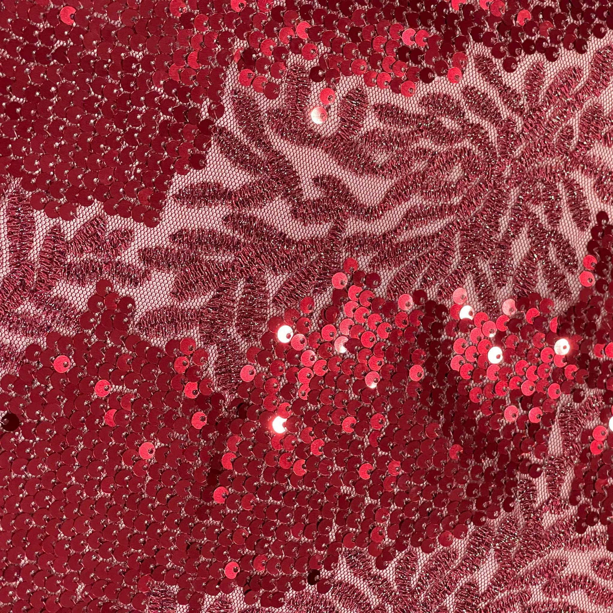 Burgundy Sequin Lace