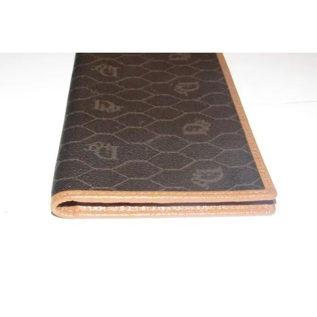 Dior Grey Camel Honeycomb Print Wallet