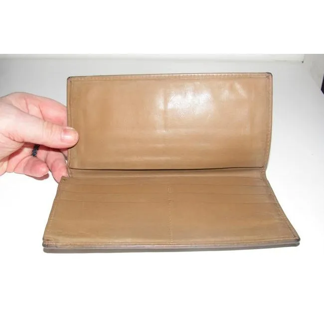 Dior Taupe & Brown Honeycomb Print Leather Wallet