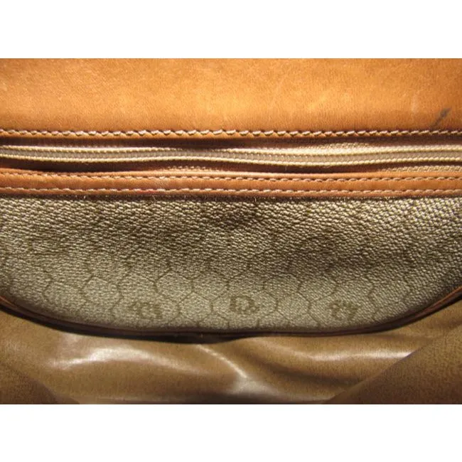Dior Vintage Pursesdesigner Purses Honeycomb Print Coated Canvas And Camel Leather Cross Body Bag
