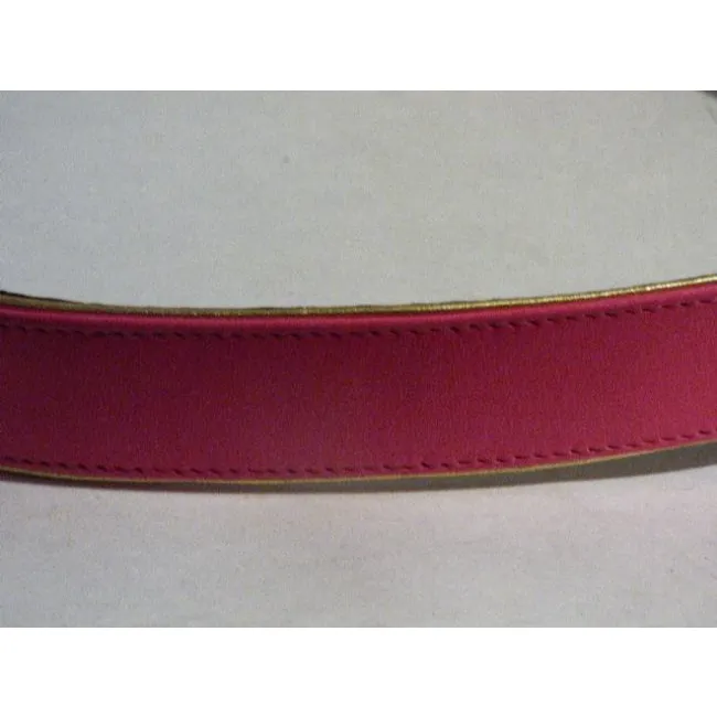 Emanuel Ungaro Hot Pink Leather With Gold Piping Vintage Accessoriesdesigner Belt