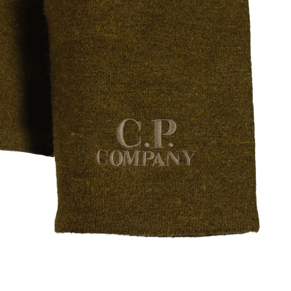 Embroidered Cuff Logo Zip Knit