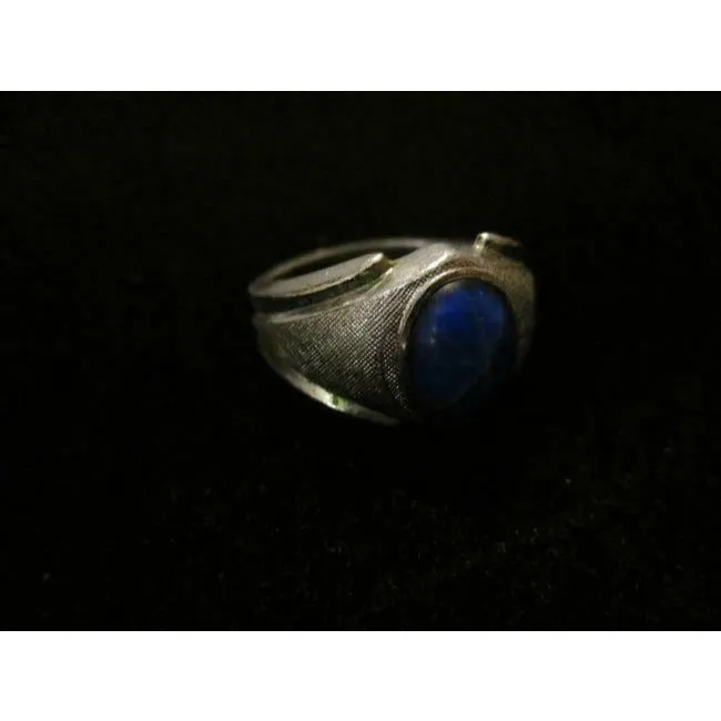 ESPO Blue Oval Star Sapphire Sterling Silver Modernist Ring