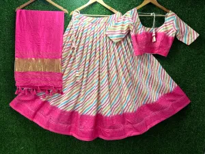 EXCLUSIVE LEHERIYA PRINT COTTON LEHENGA