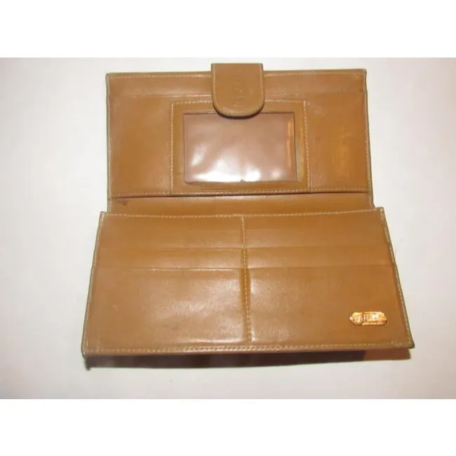 Fendi Checkerboard Print In Browns Xl Vintage Continental Wallet
