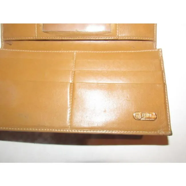 Fendi Checkerboard Print In Browns Xl Vintage Continental Wallet