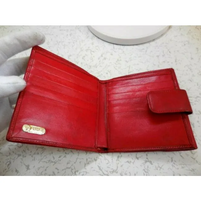 Fendi Leopard Print Canvas In Browns And Blacks And Red Leather Animal Wallet