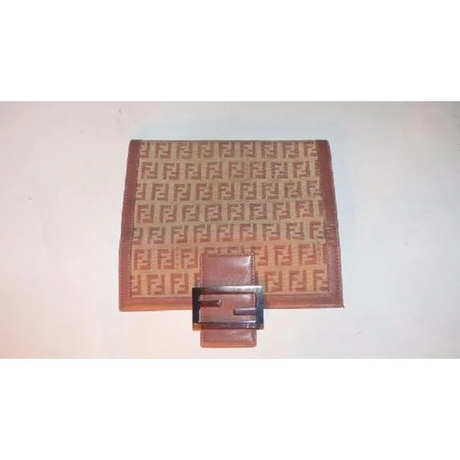 Fendi Pink Nude Zucchino Print Xl Wallet