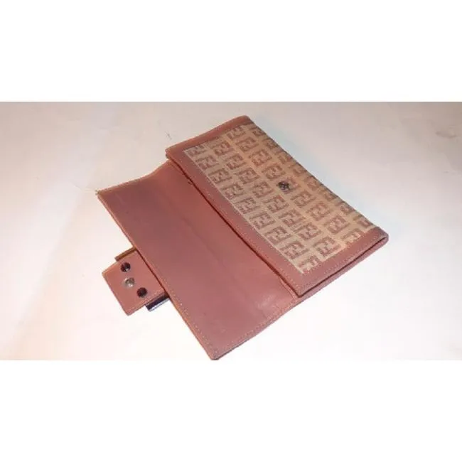 Fendi Pink Nude Zucchino Print Xl Wallet