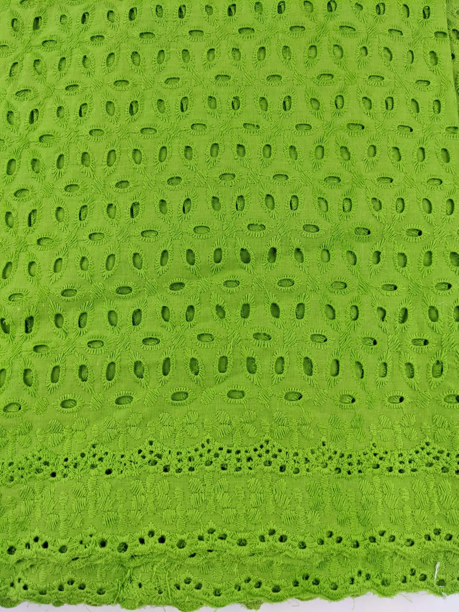 Green Cotton Dry Lace