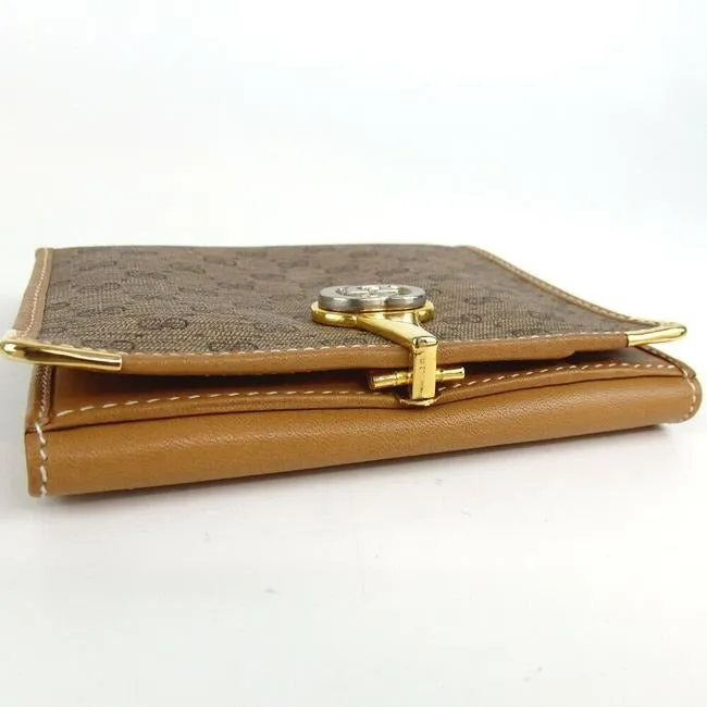 Gucci Brown Micro G Logo Print Vintage Guccissima Wallet