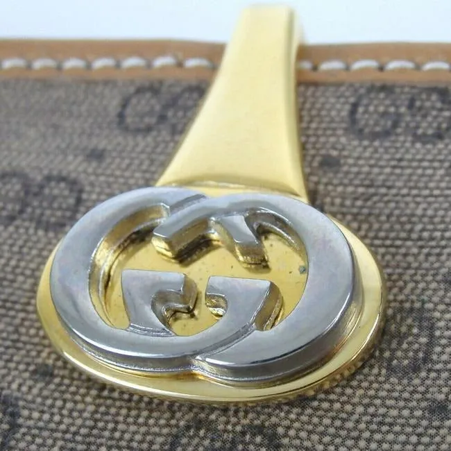 Gucci Brown Micro G Logo Print Vintage Guccissima Wallet