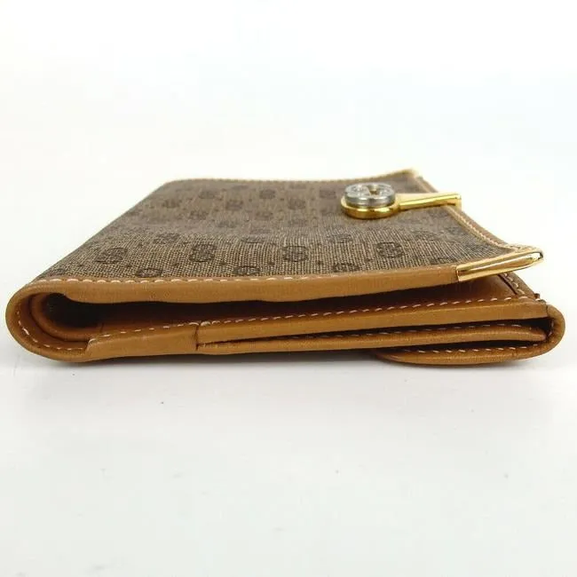 Gucci Brown Micro G Logo Print Vintage Guccissima Wallet