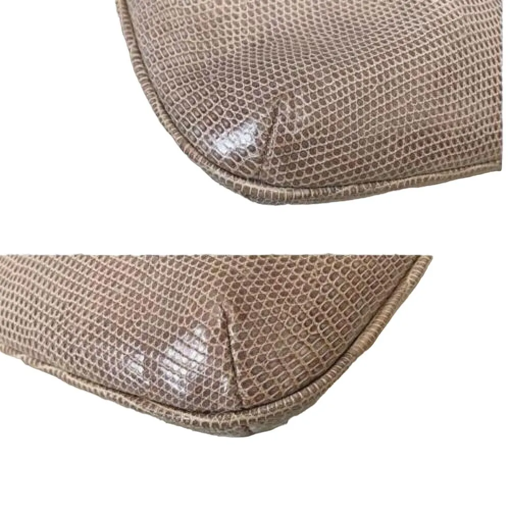 Gucci honey lizard leather bucket bag with gold chain strap