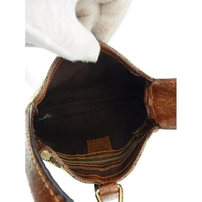 Gucci Jackie Guccissia Print Leather Canvas Petite Bag