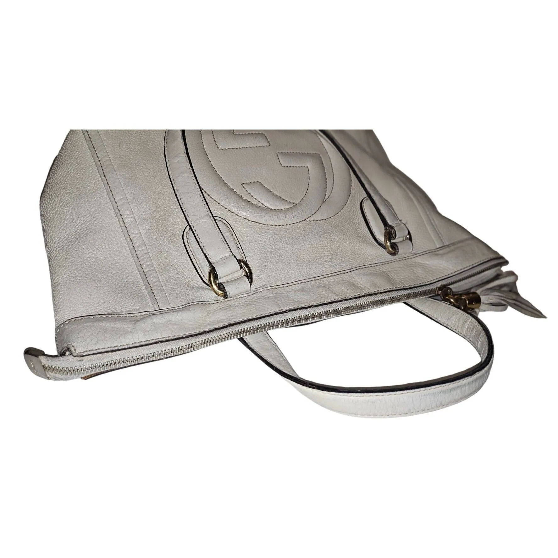 Gucci Soho Ivory Leather Satchel with XL Tassel & Strap