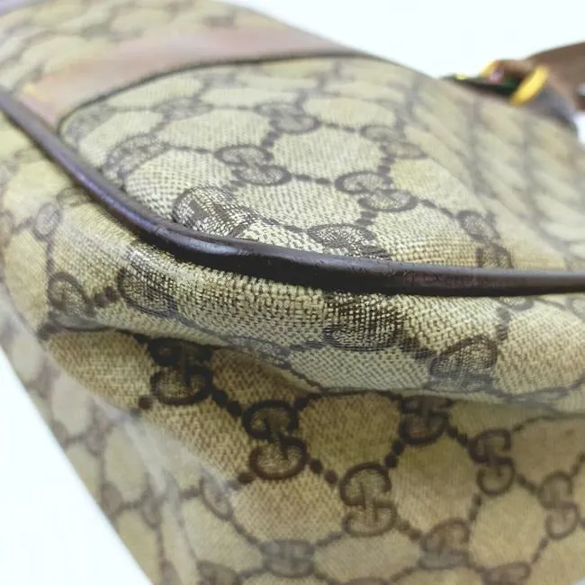 Gucci Speedy Xl Guccissima Leathercoated Two Way Brown G Printredgreen Leathercoated Canvas Satchel