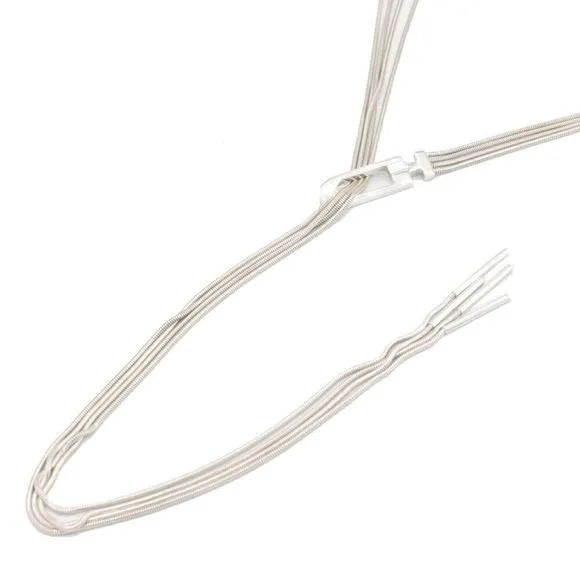 Gucci sterling three strand lariat necklace w square G clasp