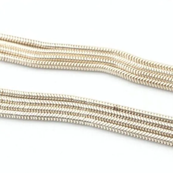 Gucci sterling three strand lariat necklace w square G clasp