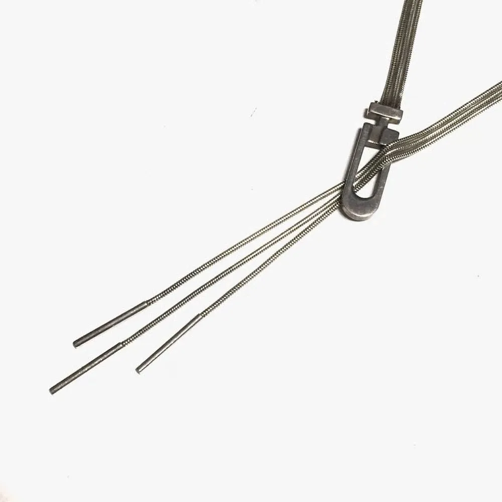 Gucci sterling three strand lariat necklace w square G clasp