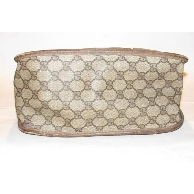 Gucci Vintage Pursesdesigner Purses Brown Large G Logo Print Coated Canvas And Brown Leather With Re