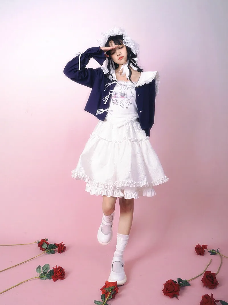 Harajuku Heaven Lace Trim Ruffle Camisole