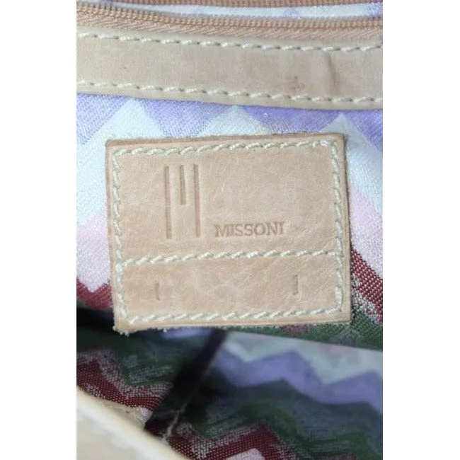 Missoni Pink Leather Satchel W Yellow Enamel Flower Accent