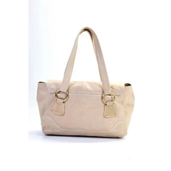 Missoni Pink Leather Satchel W Yellow Enamel Flower Accent