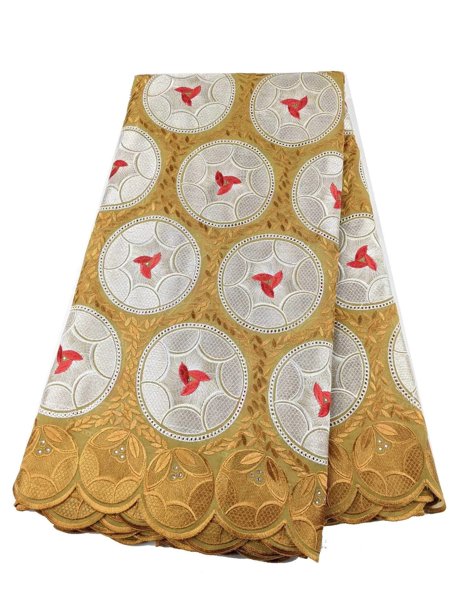 Red, Gold & Silver Cotton Lace